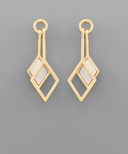 Double Rhombus Line Earrings